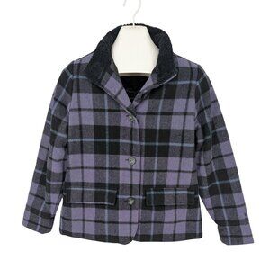 Woolrich Plaid Wool Blend Chore Jacket Quilted Lined Academia Heritage Size S